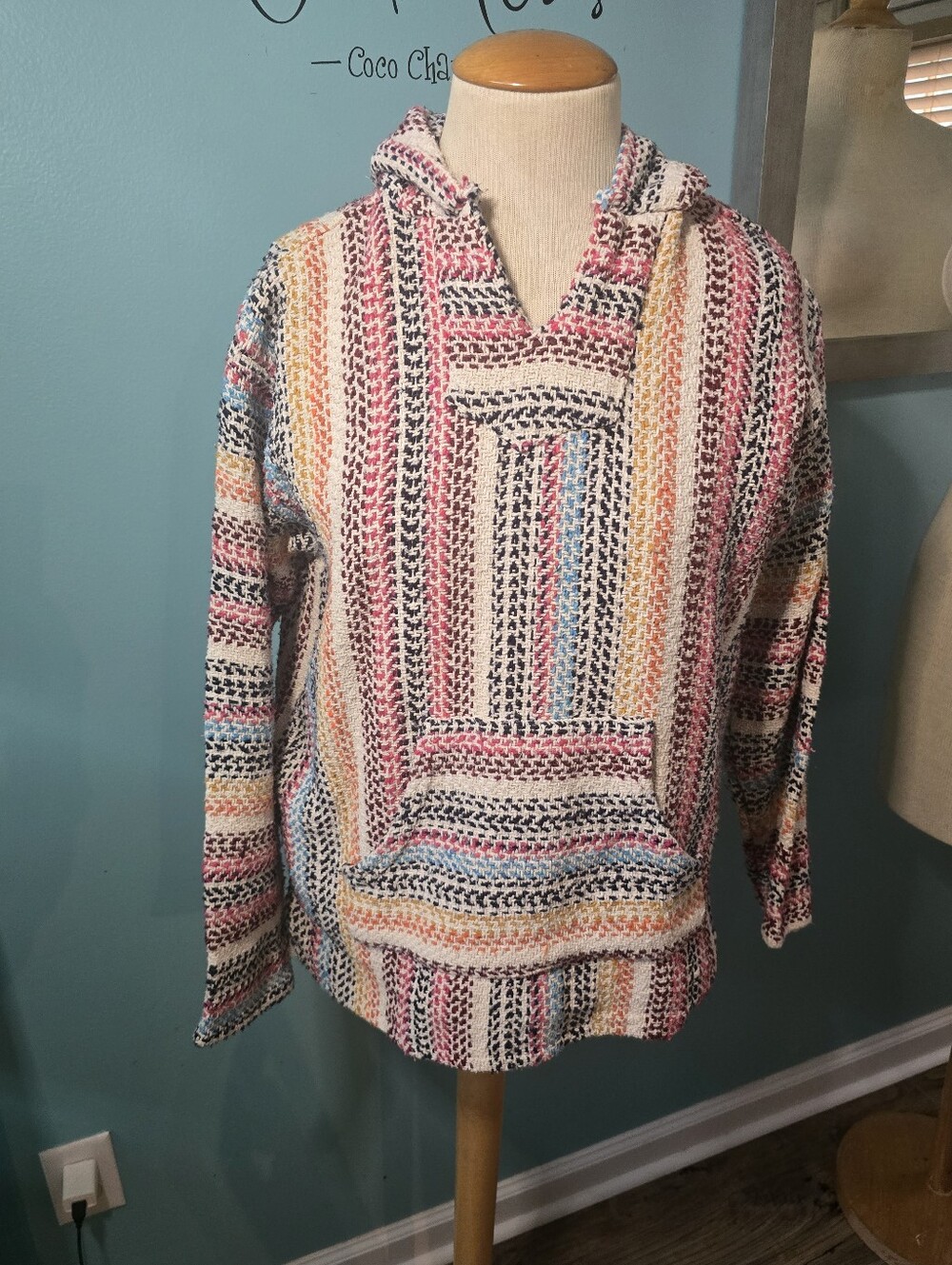 Colorful Woven Baja Joe Mexican Hoodie